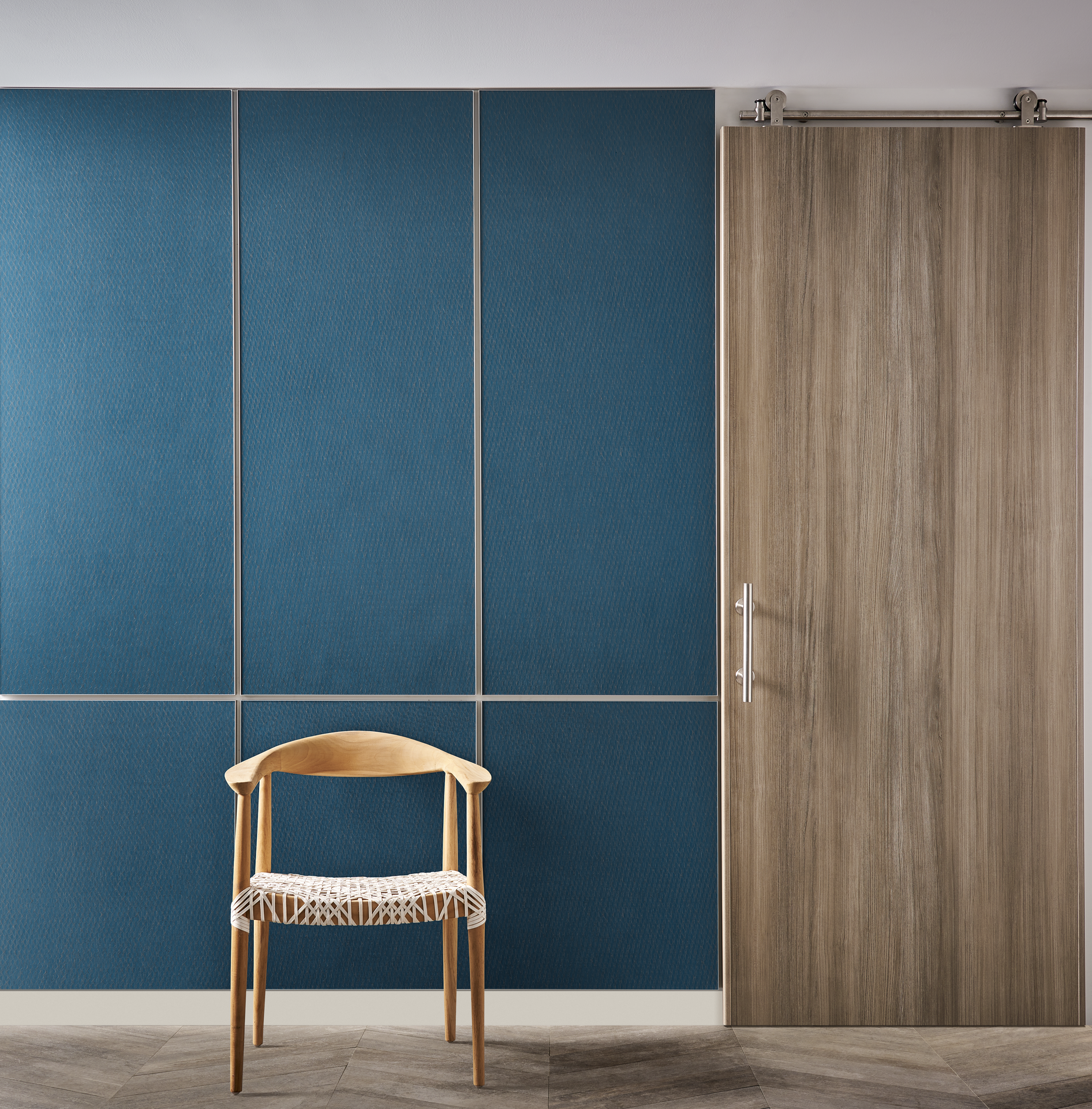 Acrovyn wall panel with chair and Acrovyn door