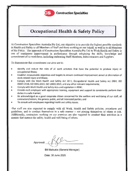 POL02 - Occupational Health & Safety Policy - issue 7 - 300625