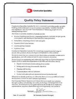 POL01 - Quality Policy - issue 10 - 300625
