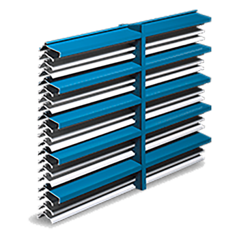 Exposed mullion model B 7505 Boldline louver