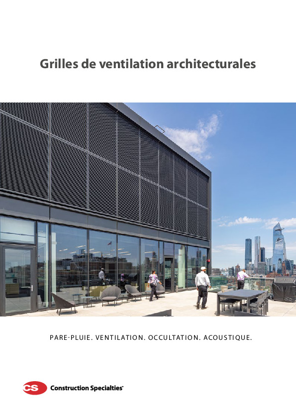 Grilles de ventilation architecturales  Pare-pluie, occultation et  ventilation